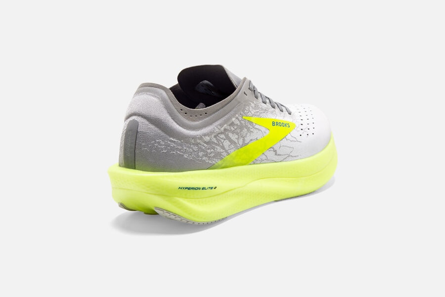 Brooks Hyperion Elite 2 Spikes Löparskor Herr - Vita/Grå/Gröna - 2910-AWJTI